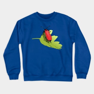 Red Bug On Leaf Crewneck Sweatshirt